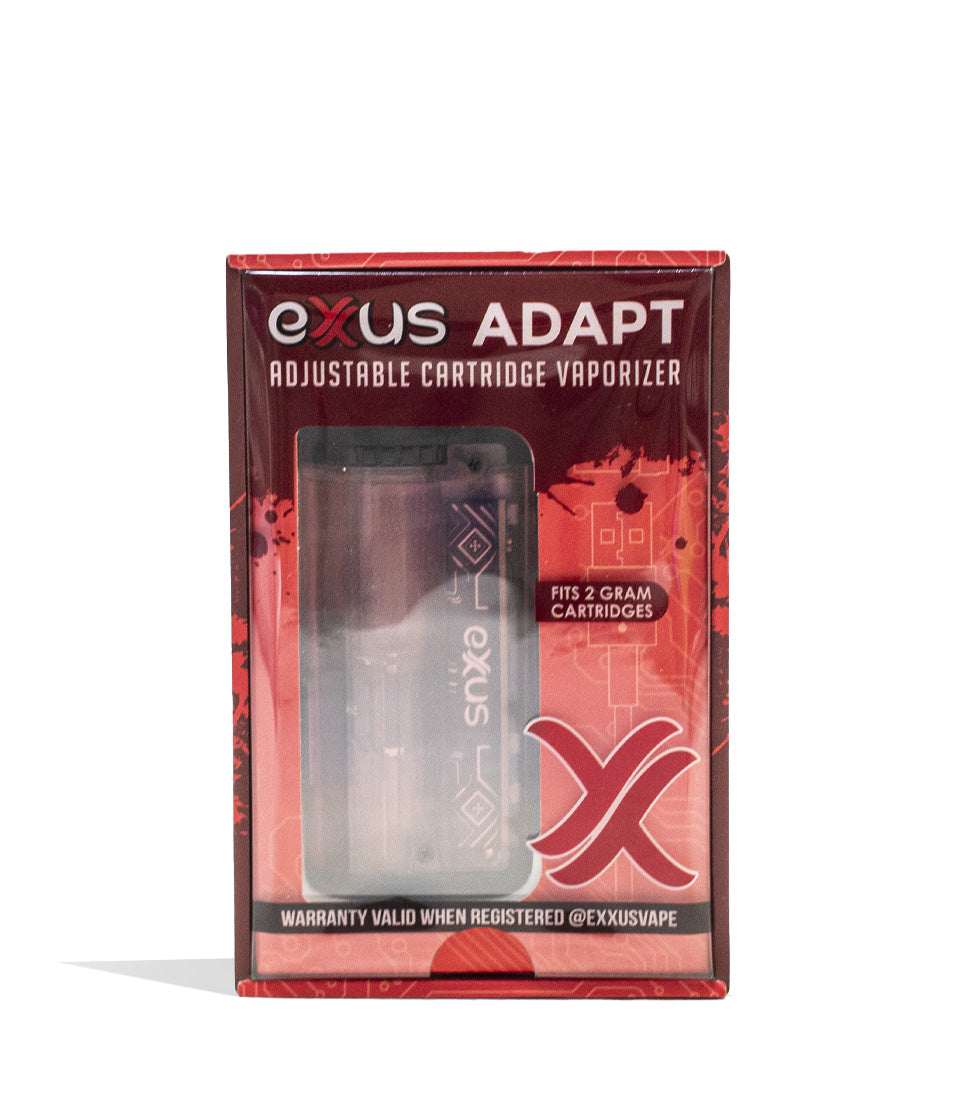 Red Exxus Vape Adapt Cartridge Vaporizer Packaging Front View on White Background