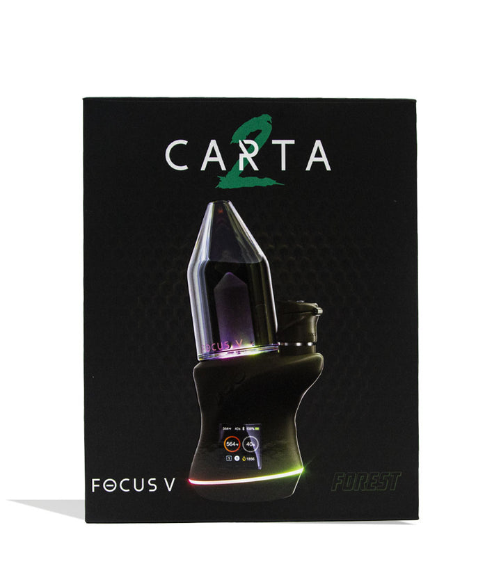 Focus V Carta 2 Electronic Dab Rig Forest Green Packaging on white background