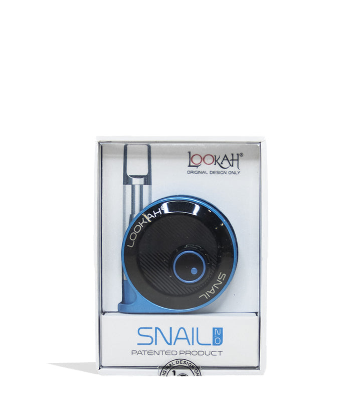 Blue Lookah Snail Cartridge Vaporizer Packaging Front View on White Background