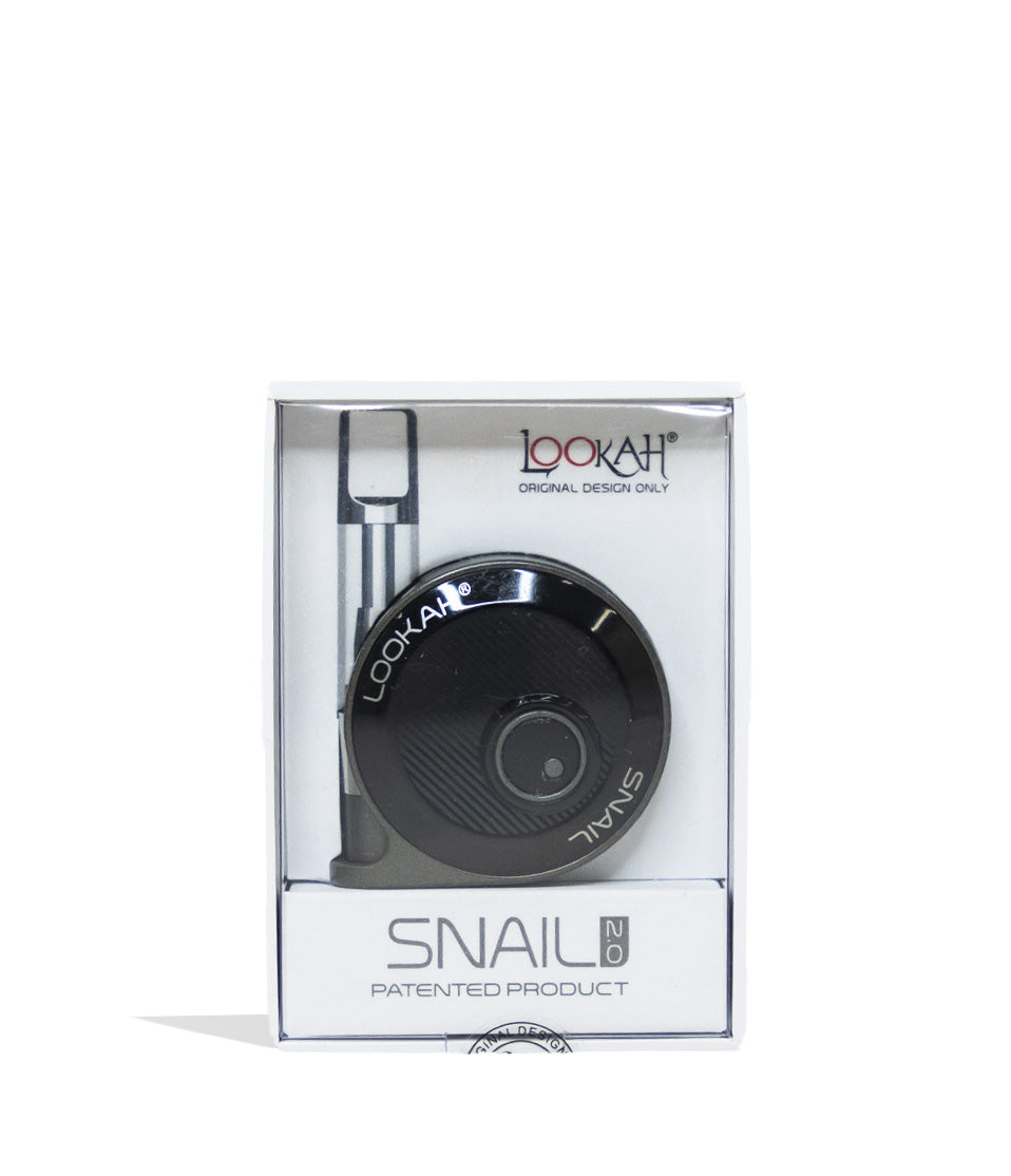 Grey Lookah Snail Cartridge Vaporizer Packaging Front View on White Background