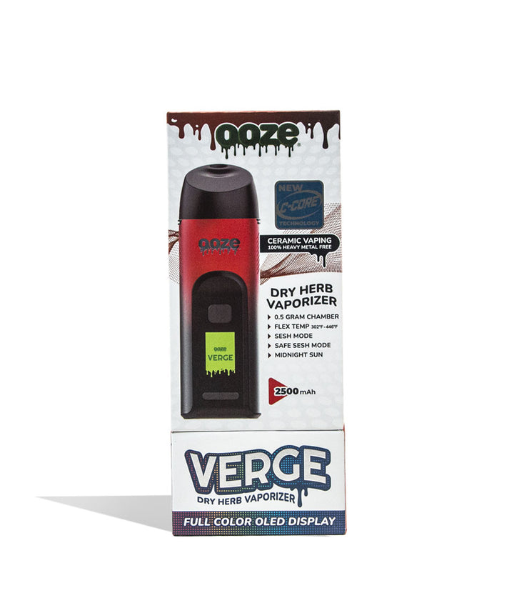 Midnight Sun Ooze Verge Portable Dry Herb Vaporizer Packaging Front View on White Background