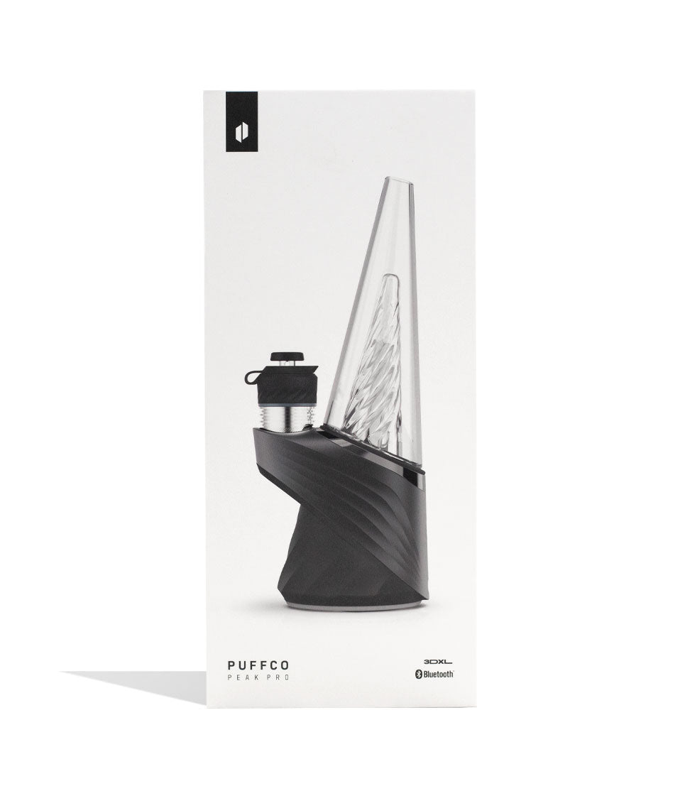 Onyx Puffco Peak Pro Concentrate Vaporizer with 3DXL Atomizer packaging on white background