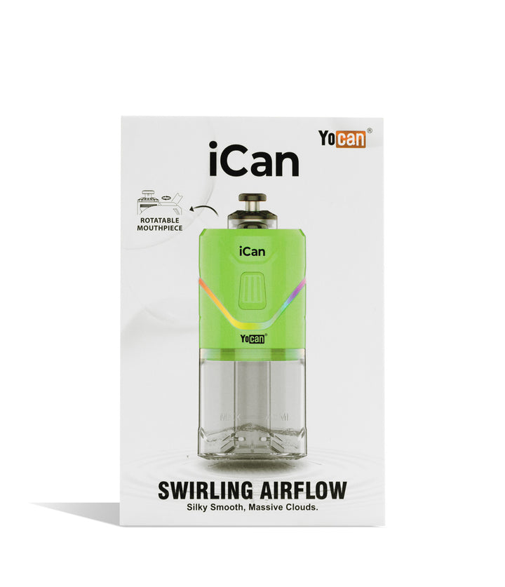 Green packaging Yocan iCan E-Rig Vaporizer on white background